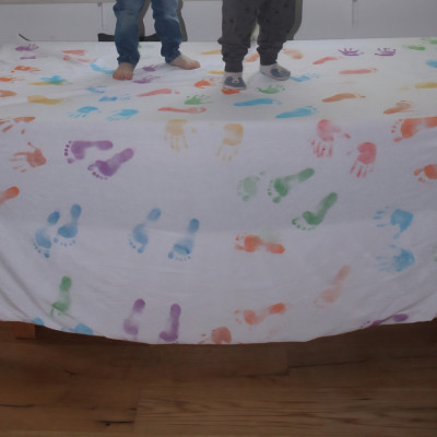 Fußabdrücke - Bettlaken Fußabdrücke - Bettlaken